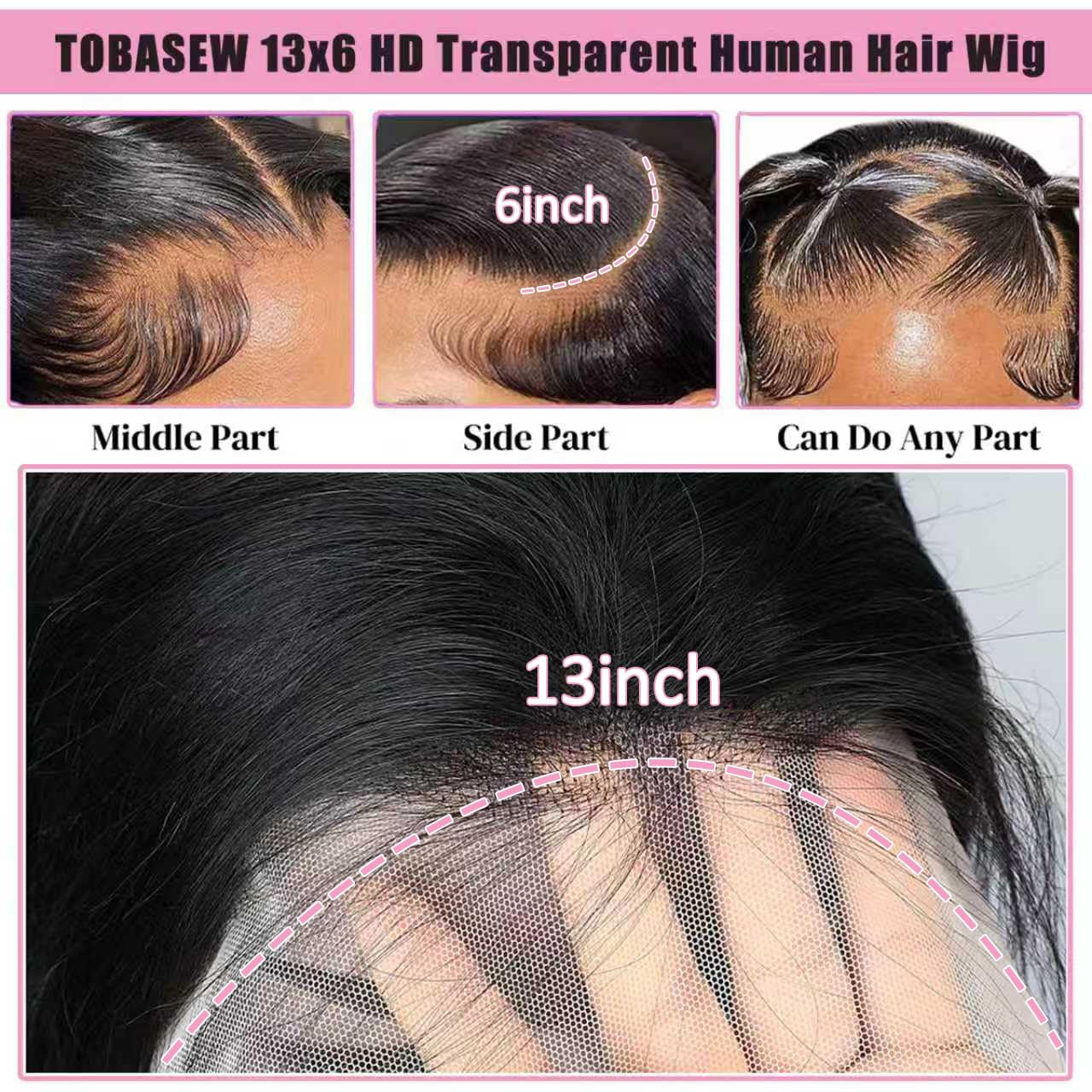 13X6 HD Lace Front Wigs Human Hair 200 Density Soft Silky Straight Human Hair Lace Frontal Wigs for Women Real 100% Virgin Hair Can Last 6-9 Months Life Straight Glueless Wigs Human Hair 28Inch