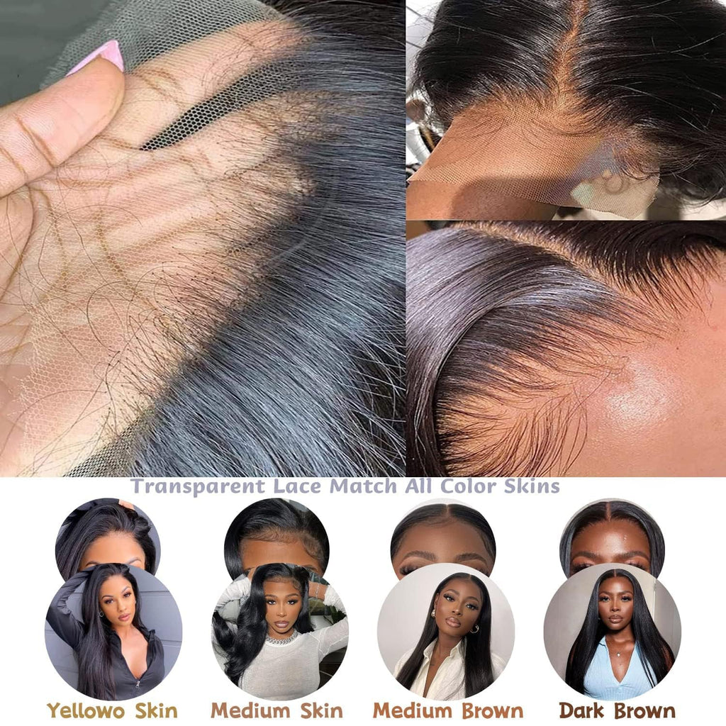 13X6 HD Lace Front Wigs Human Hair 200 Density Soft Silky Straight Human Hair Lace Frontal Wigs for Women Real 100% Virgin Hair Can Last 6-9 Months Life Straight Glueless Wigs Human Hair 28Inch
