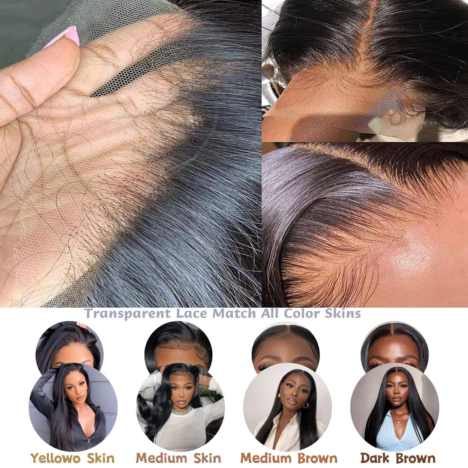 13X6 HD Lace Front Wigs Human Hair 200 Density Soft Silky Straight Human Hair Lace Frontal Wigs for Women Real 100% Virgin Hair Can Last 6-9 Months Life Straight Glueless Wigs Human Hair 28Inch