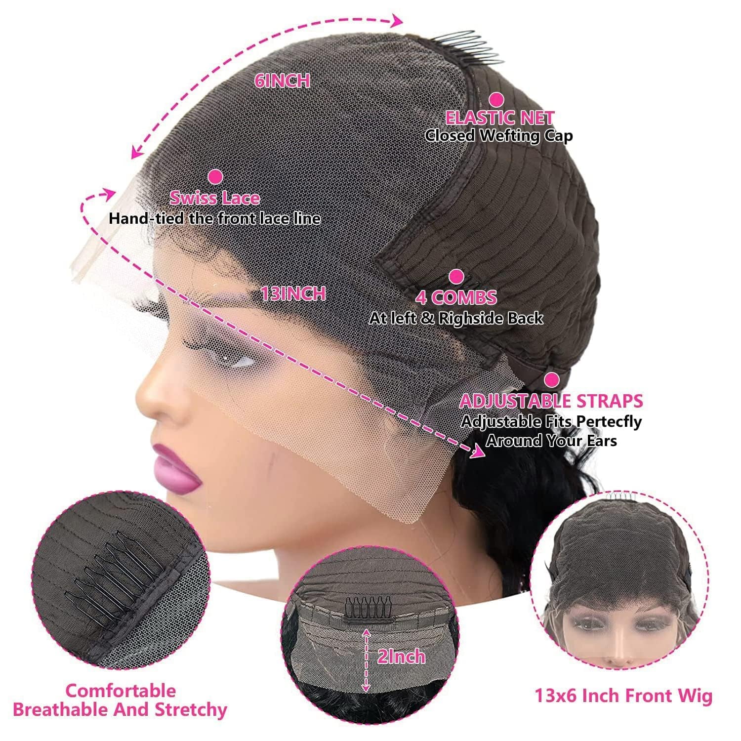13X6 HD Lace Front Wigs Human Hair 200 Density Soft Silky Straight Human Hair Lace Frontal Wigs for Women Real 100% Virgin Hair Can Last 6-9 Months Life Straight Glueless Wigs Human Hair 28Inch