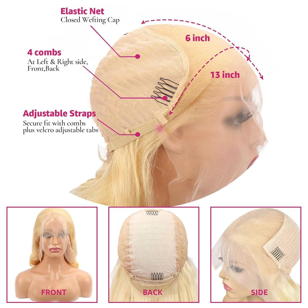 613 Body Wave Lace Front Wigs Human Hair Pre Plucked with Baby Hair 13X6 HD Lace Front Wig for Women Brazilian Virgin Body Wave Wig (34 Inch)