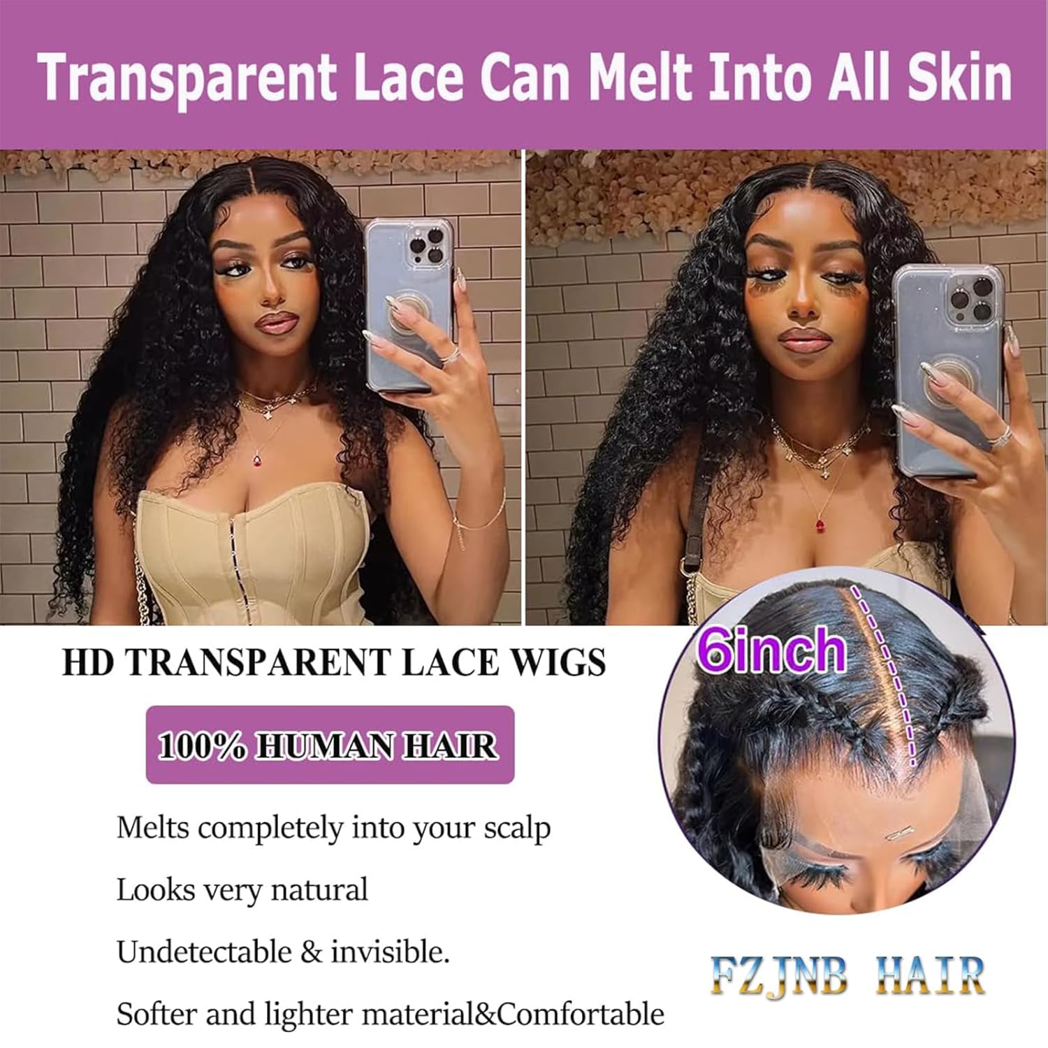 24 Inch Deep Wave Lace Front Wigs Human Hair 13X6 HD Lace Front Wigs Human Hair Pre Plcked Curly Human Hair Wig for Women 200% Density Water Wave Lace Front Wigs Human Hair with Baby Hair