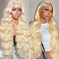 613 Body Wave Lace Front Wigs Human Hair Pre Plucked with Baby Hair 13X6 HD Lace Front Wig for Women Brazilian Virgin Body Wave Wig (34 Inch)