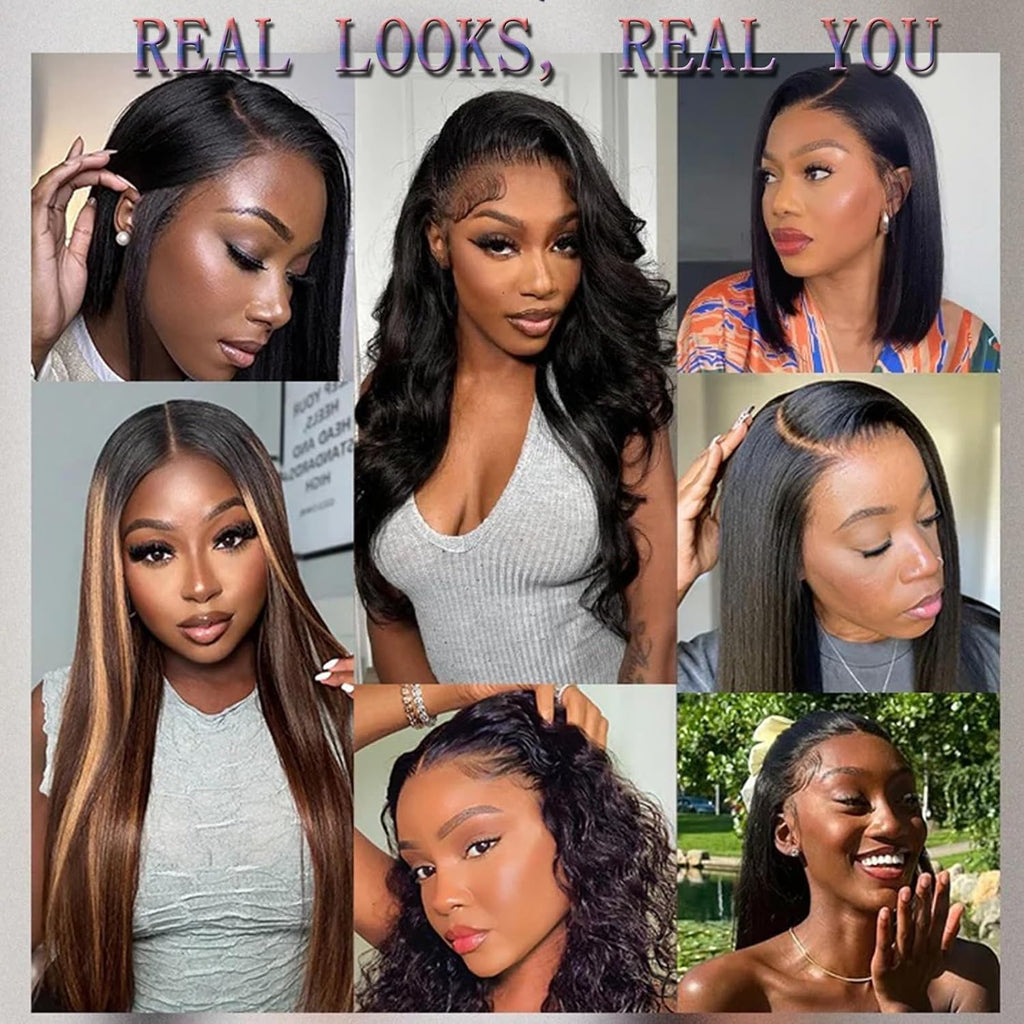 24 Inch Deep Wave Lace Front Wigs Human Hair 13X6 HD Lace Front Wigs Human Hair Pre Plcked Curly Human Hair Wig for Women 200% Density Water Wave Lace Front Wigs Human Hair with Baby Hair