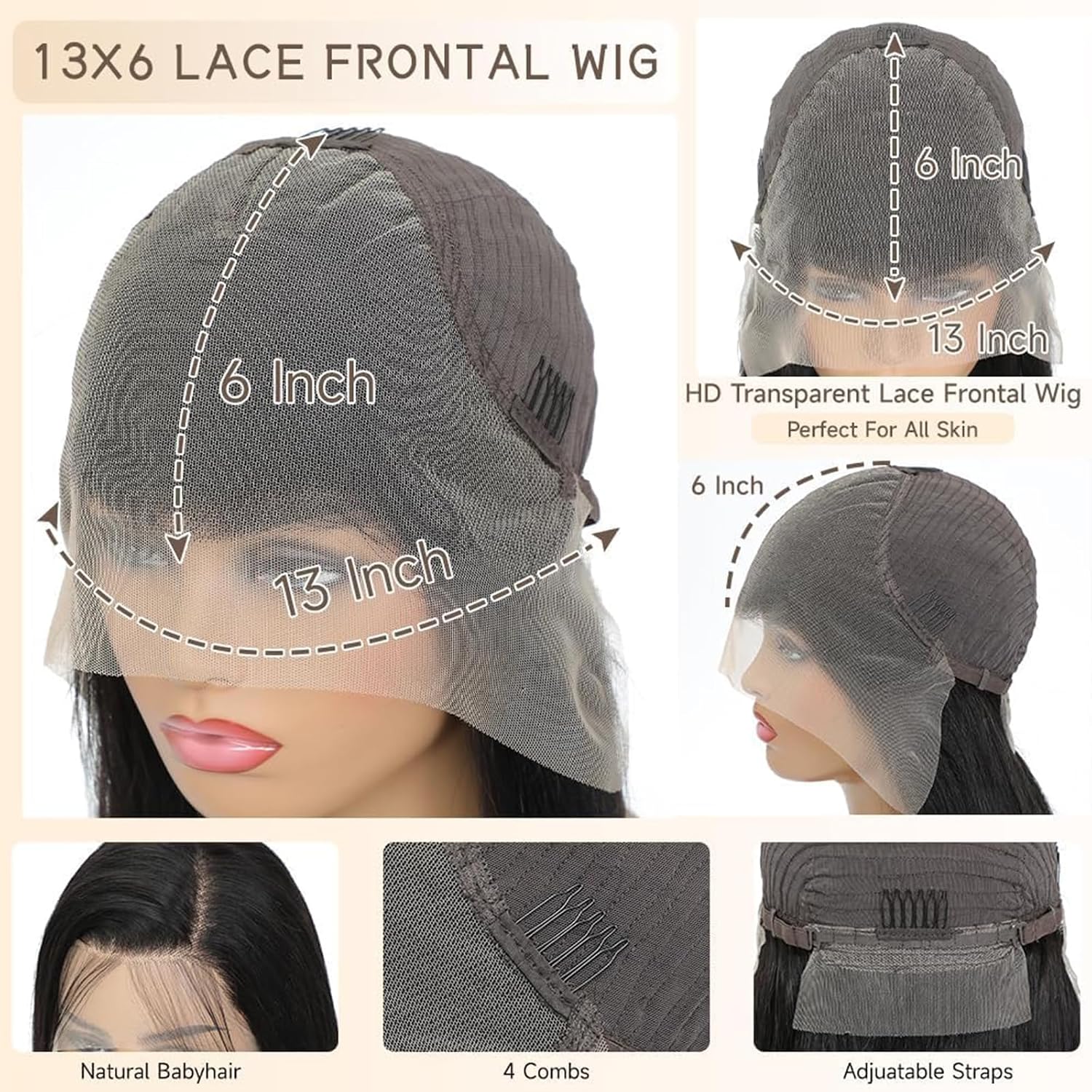 24 Inch Deep Wave Lace Front Wigs Human Hair 13X6 HD Lace Front Wigs Human Hair Pre Plcked Curly Human Hair Wig for Women 200% Density Water Wave Lace Front Wigs Human Hair with Baby Hair