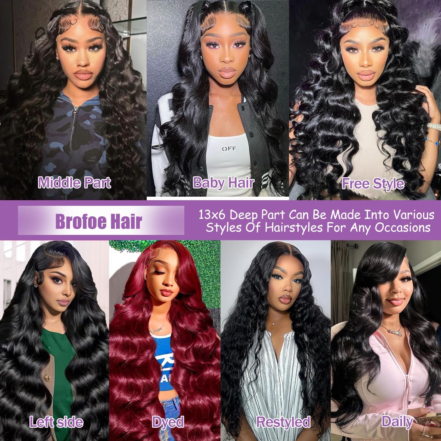 34-Inch 13X6 Human Hair Lace Front Wig - 200 Density Body Wave HD Lace Frontal, Pre-Plucked and Glueless Natural Look for Black Women